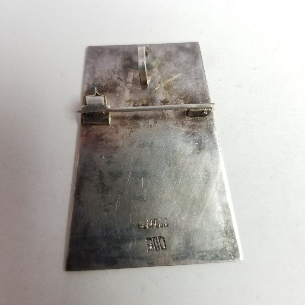 Vintage 900 Grade Silver Primitive Style Person Shape Brooch / Pendant, Estate - Picture 3 of 7